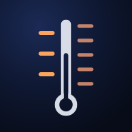 The Parallel° icon: a thermometer ticked twice, coarsely on one side and finely on the other.